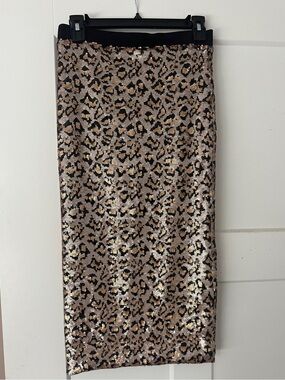 NWT LE SUPERBE Leopard Skirt Size M
